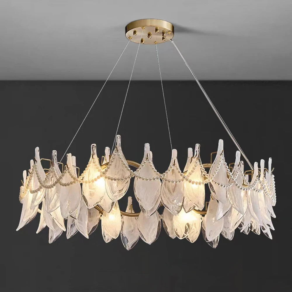 lustre créatif postmoderne en verre dépoli suspendu - vue 7 sur 10