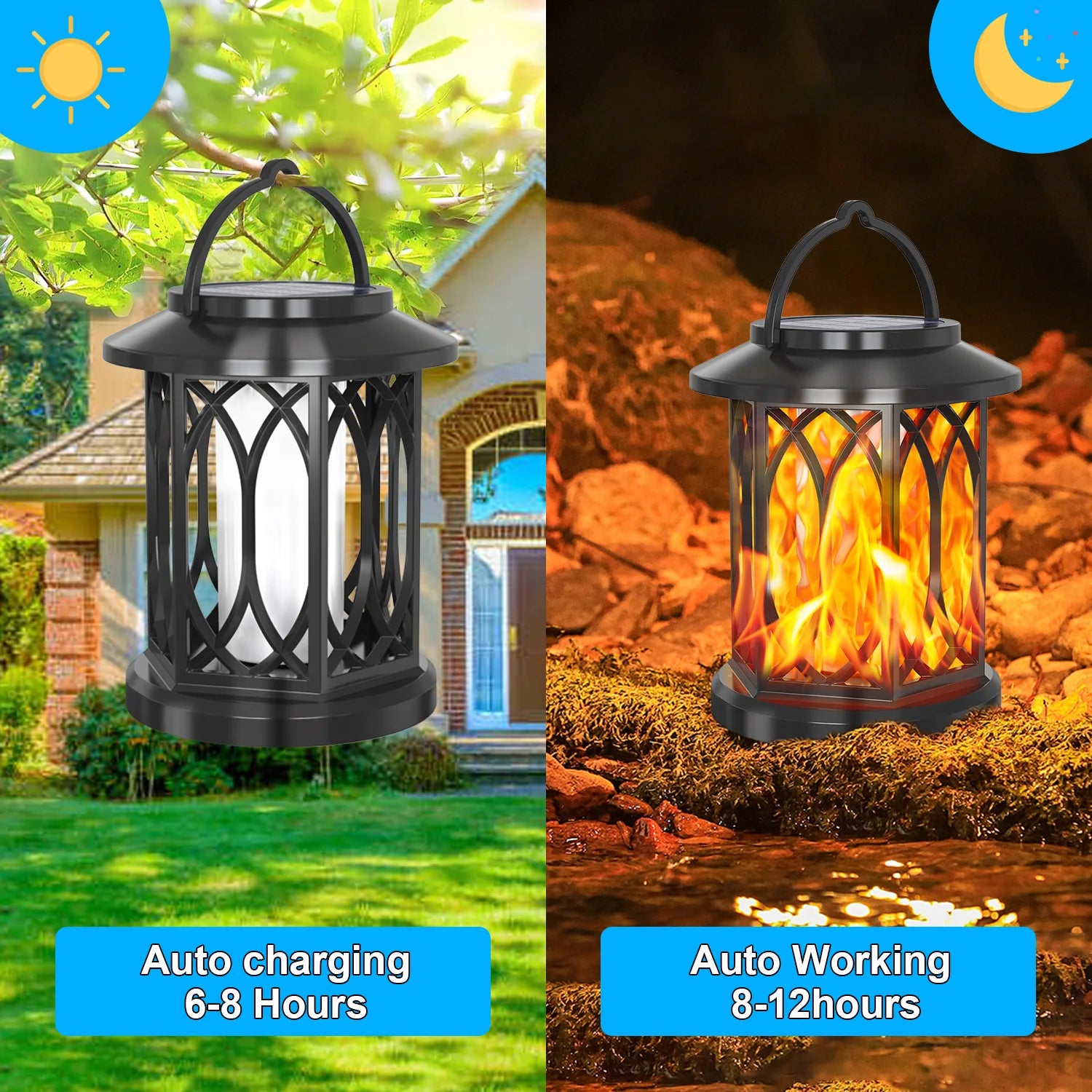 suspension solaire à flamme pour jardin extérieur - vue 2 sur 6