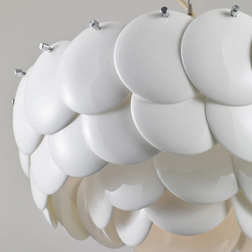 lustre moderne en céramique avec suspension en verre led - vue 5 sur 8