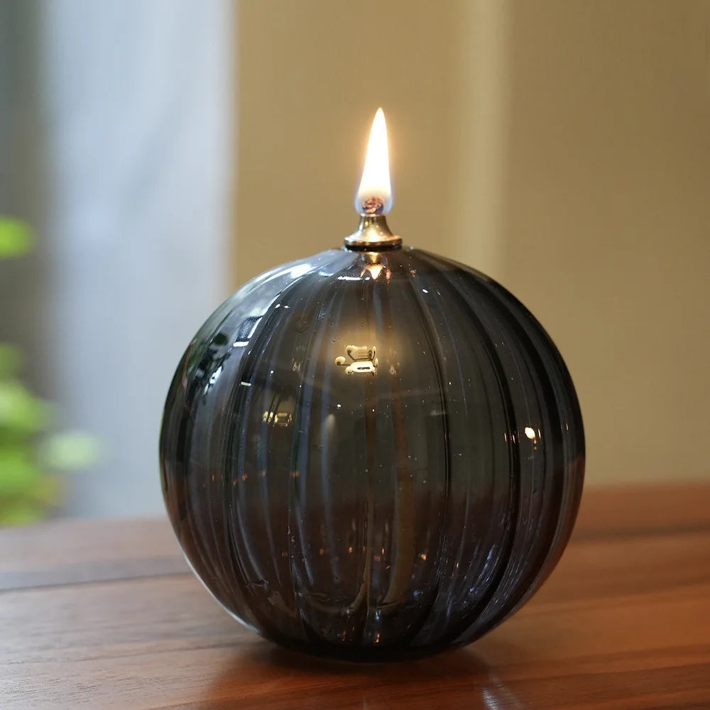 bougeoir circulaire en verre pour lampe à huile décoratif et élégant - vue 4 sur 9