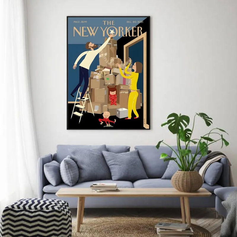 affiche art mural new yorker autocollant étanche décoration esthétique
