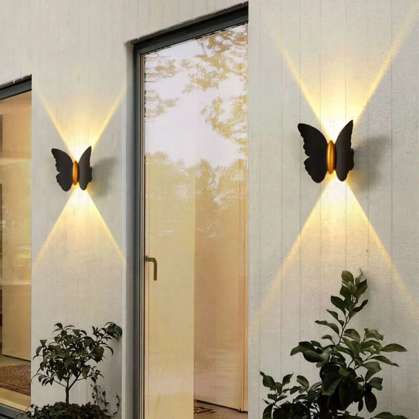 Appliques murales LED modernes 12W IP65 applique murale en métal LED lumières en aluminium LED applique murale papillon blanc LED pour ampoules LED - vue 2 sur 8