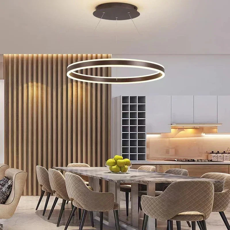 lustre circulaire à led design avec intensité variable pour intérieur - vue 5 sur 10