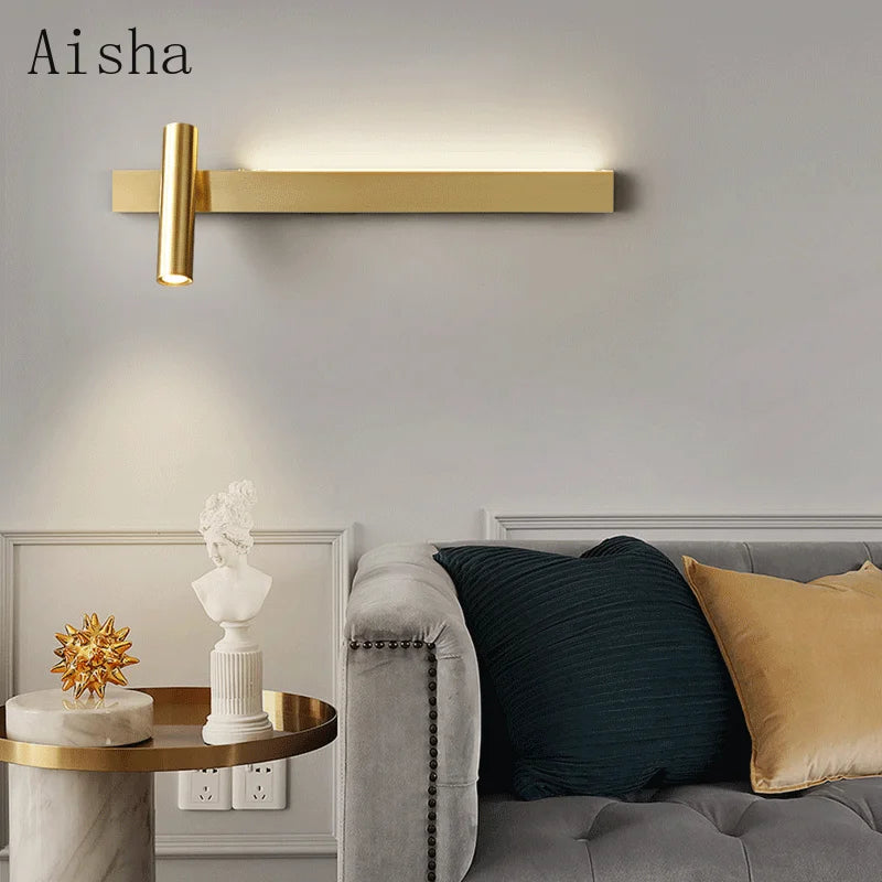 applique murale en cuivre décoration moderne lumière led créative - vue 5 sur 14