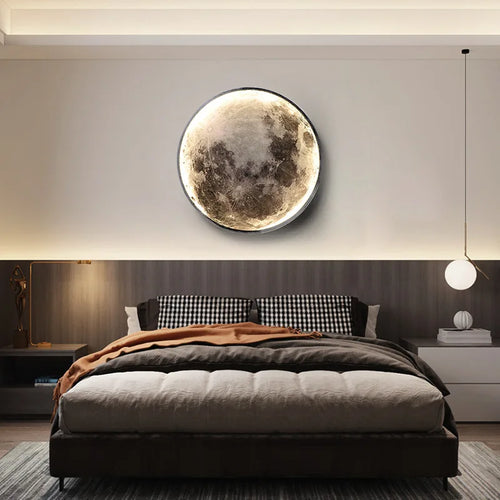 applique murale lune moderne avec intensité variable et télécommande led - vue 3 sur 23