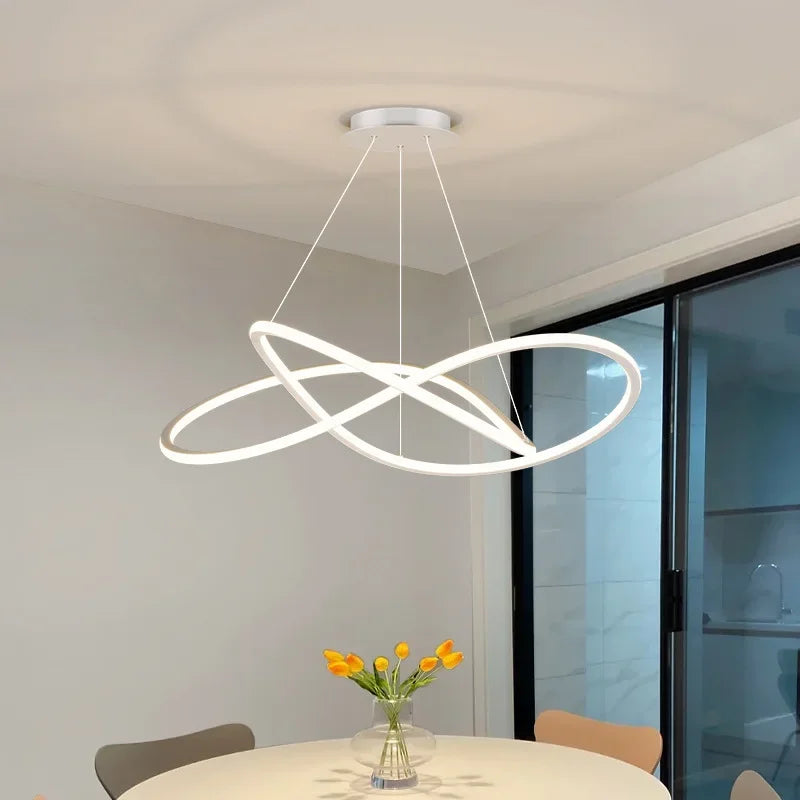 lustre moderne à leds pour décoration intérieure maison - vue 5 sur 12