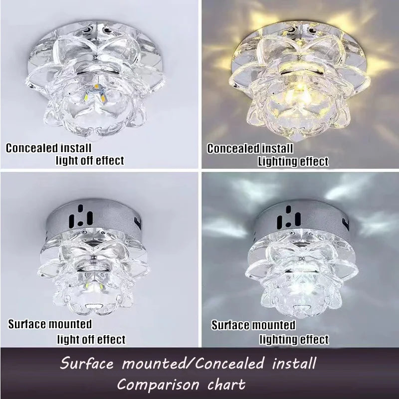 plafonnier led en cristal pour décoration intérieure moderne - vue 4 sur 7