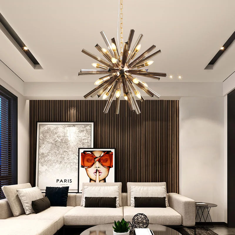 suspension moderne en cristal style sputnik pour décoration intérieure - vue 3 sur 7