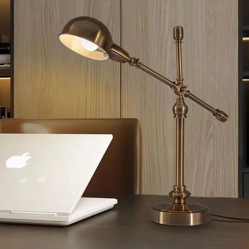 lampe de bureau en bronze style industriel rétro créatif pour travail