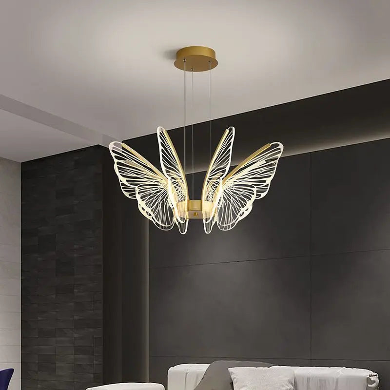 lustre papillon moderne en acrylique pour décoration intérieure - vue 4 sur 8