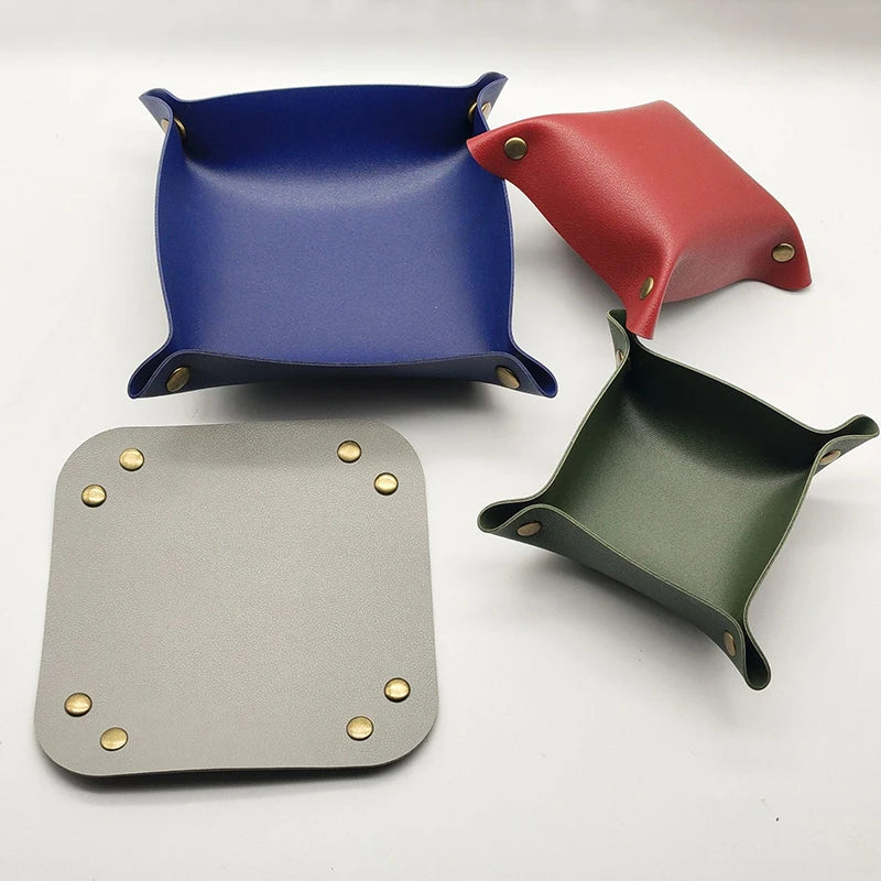 plateau de rangement en cuir pour bureau pliant décoratif - vue 9 sur 14