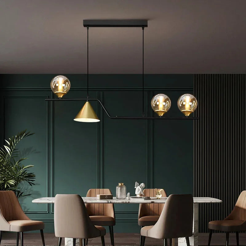 Kithchen Island Chandelier Nordic Pendant Lamp Glass Suspension Luminaire Ceiling Hanging Lamps - vue 7 sur 12
