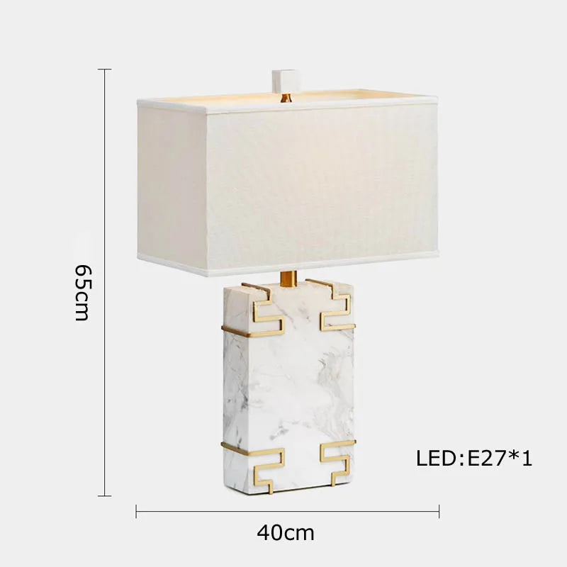 lampe à poser rétro en tissu marbré pour décoration intérieure