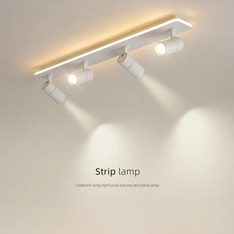 Acrylic Strip LED Chandelier With Spotlight, Used For Living Room, Bedroom, Lighting Fixtures, Kitchen Decoration, Black - vue 2 sur 15