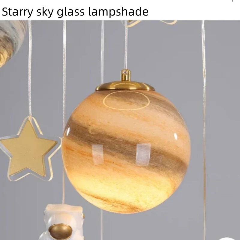 lustre artpad lampe lune pour chambre d'enfants décorative - vue 6 sur 6