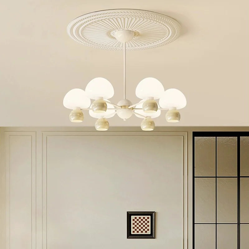 lustres modernes en verre avec luminaires en métal réglables - vue 3 sur 9
