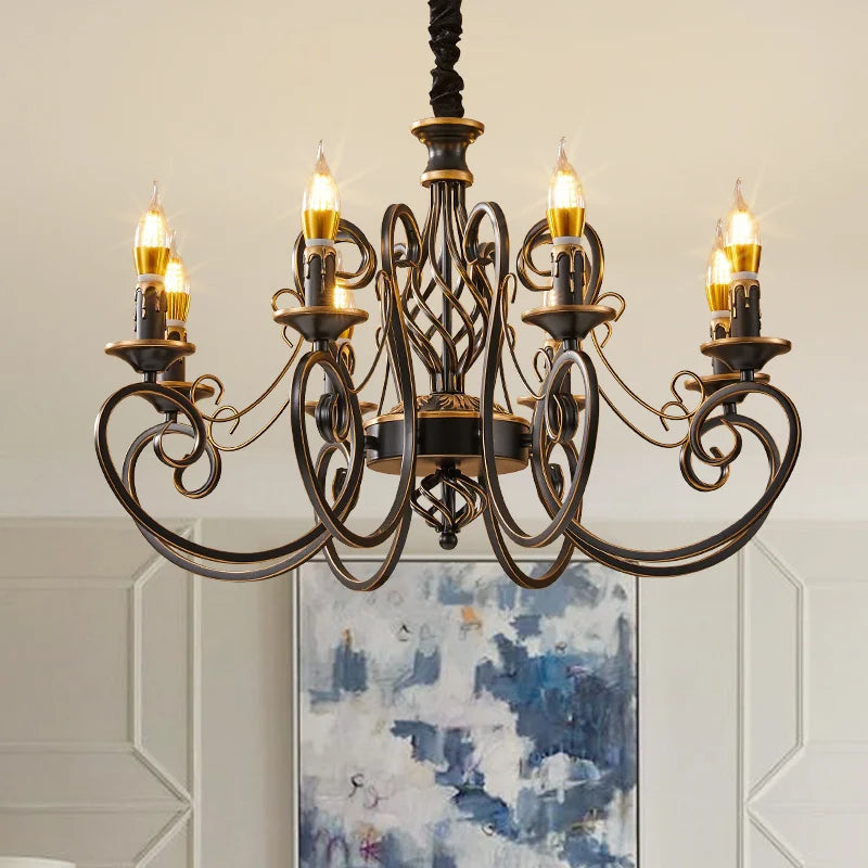 lustre vintage en fer rétro pour intérieur élégant - vue 5 sur 6