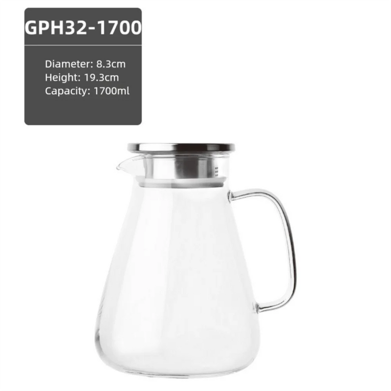 carafe en verre borosilicate 2600 ml avec couvercle