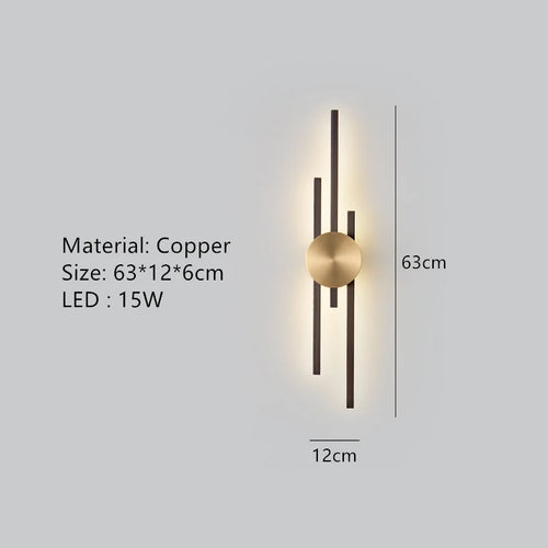 applique murale minimaliste en laiton led pour restaurant - vue 13 sur 18