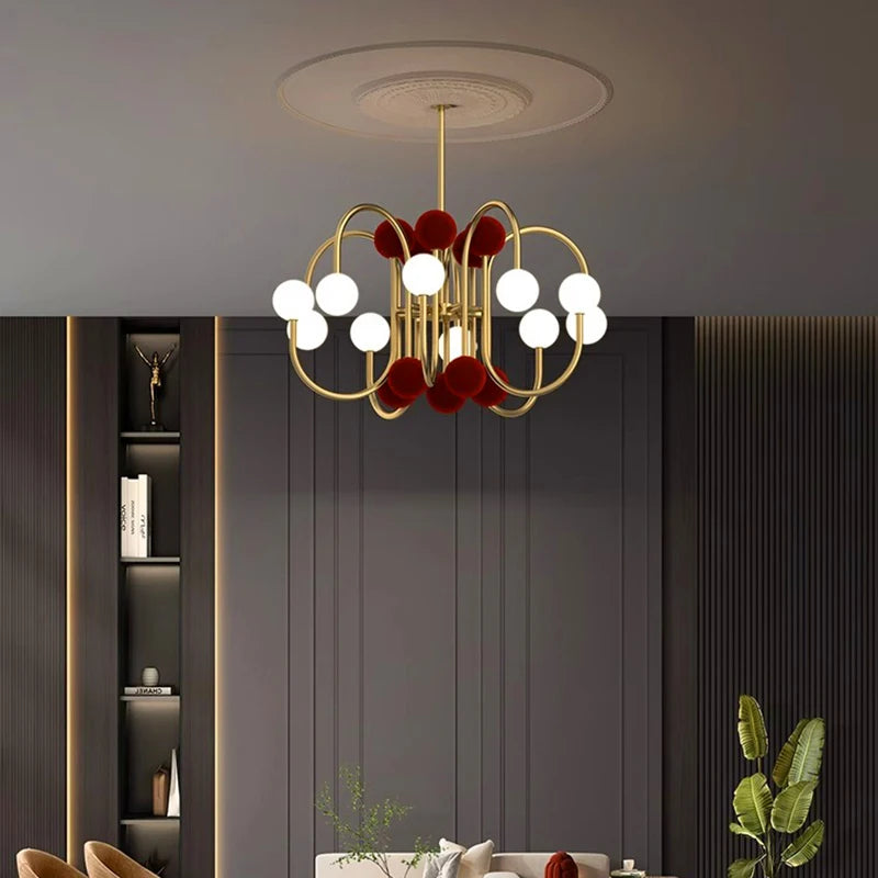 Suspension moderne led design dorée - vue 2 sur 6