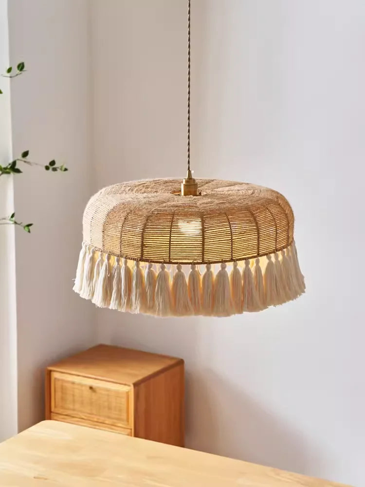 lustre à LED en corde de chanvre pour décoration intérieure - vue 3 sur 9