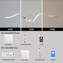 Suspension moderne LED lumière chromé design spirale
