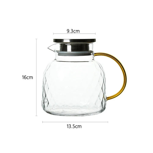 Carafe en verre résistant chaleur avec poignée