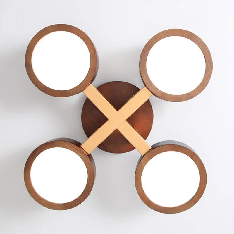 lustre led moderne en bois pour décoration intérieure élégante - vue 6 sur 9