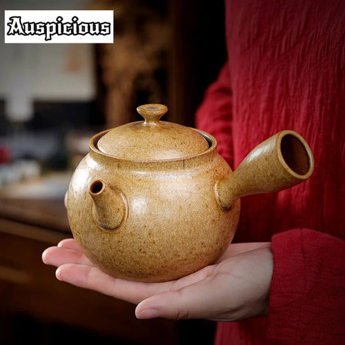 Theiere japonaise ceramique artisanale poignee laterale infuseur
