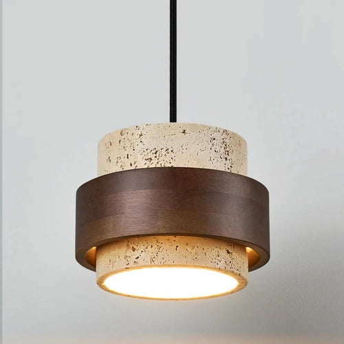 lustre moderne en bois et marbre pour décoration élégante - vue 2 sur 7