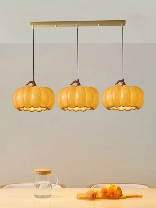 Designer Restaurant Island LED Chandelier Retro Resin Pumpkin Lamp Bedroom Wabi Sabi Pendant Lamps Home Decoration Light Fixture - vue 5 sur 18