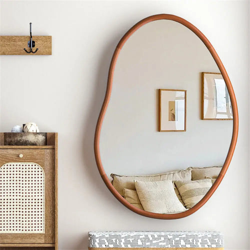 miroir mural décoratif en bois massif grande taille - vue 2 sur 7