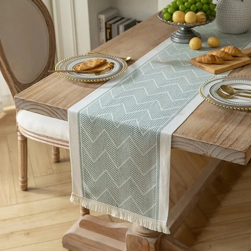 Chemin de table imperméable motif géométrique doré moderne