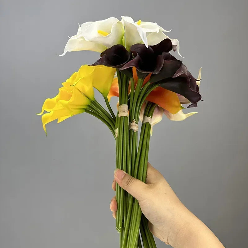 lot de 2 bouquets de lys calla artificiels pour décoration de mariage - vue 7 sur 11