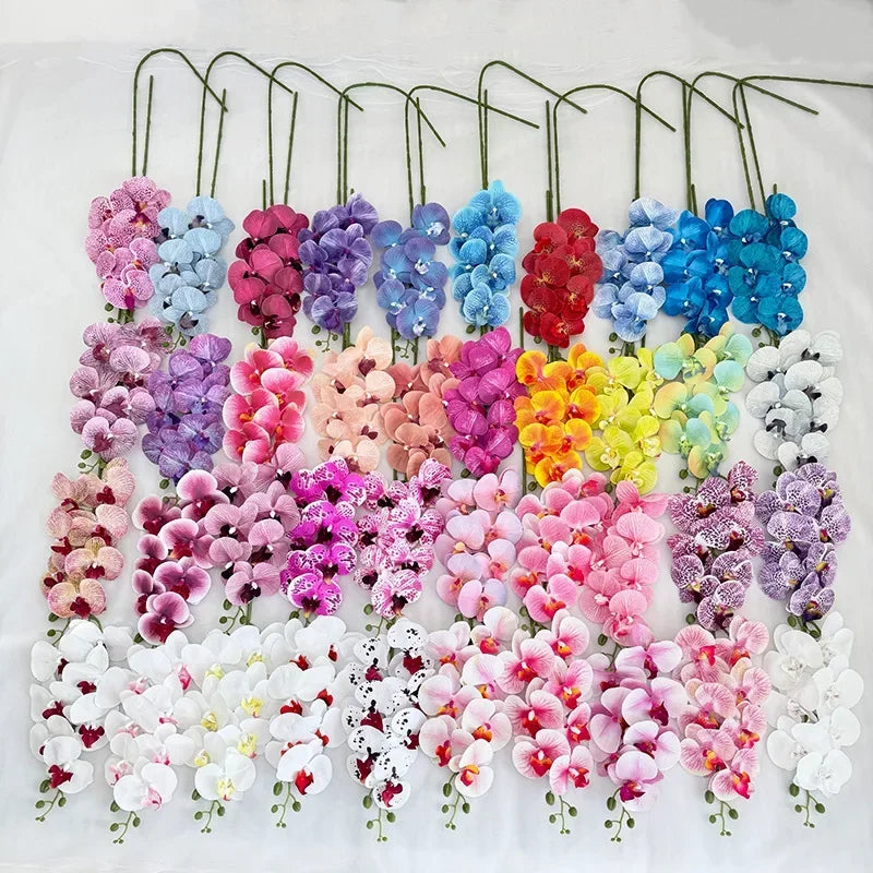 orchidée papillon artificielle 7 têtes décoration florale élégante - vue 2 sur 40
