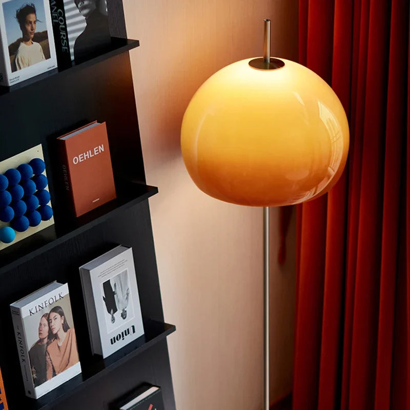 LED salon rétro lampe de Table en verre dégradé Orange Bauhaus champignon lampadaire salon chambre lampe d'ambiance - vue 5 sur 7