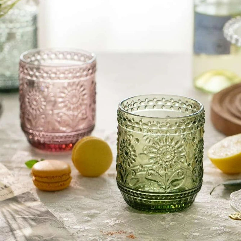 Verre vintage sans pied strié résistant chaleur cuisine
