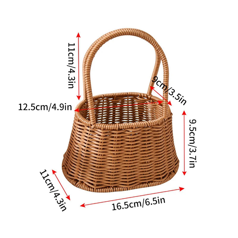 panier de pique-nique en osier pour rangement et courses - vue 15 sur 22