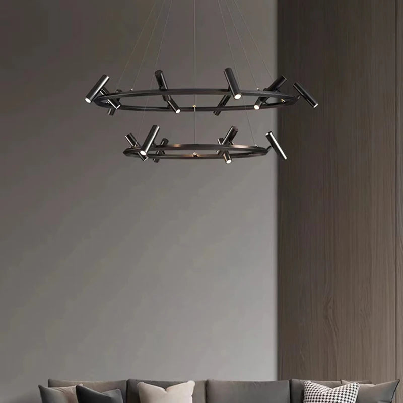 lustre minimaliste en métal avec hauteur réglable pour divers espaces - vue 4 sur 10