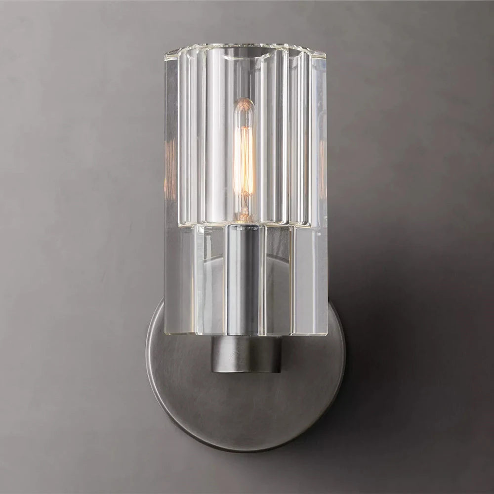 Modern brass LED wall lamp, indoor transparent crystal lamp, household decoration, bedside living room - vue 2 sur 6