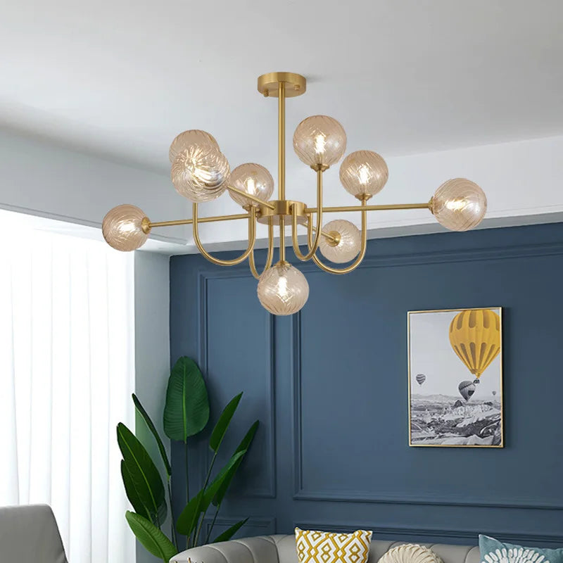lustre led design moderne en forme de haricot magique - vue 5 sur 9