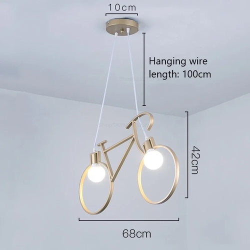 suspension modernes en fer forme vélo pour décoration maison - vue 12 sur 12