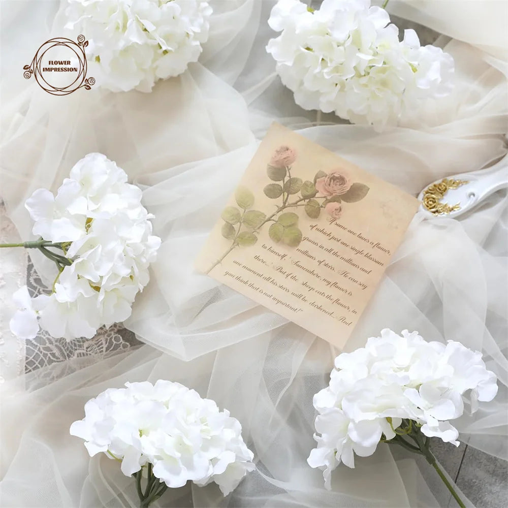 lot de 10 têtes d'hortensia artificielles pour décoration festive - vue 8 sur 7