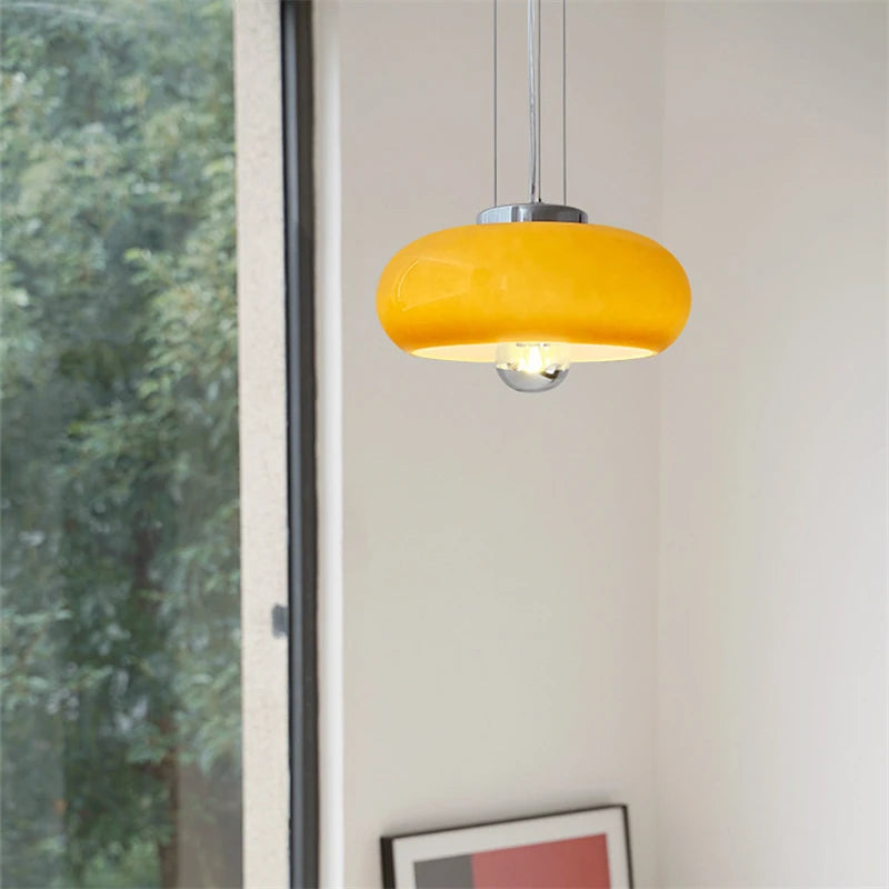 lustre nordique rétro bauhaus en métal et verre - vue 5 sur 14