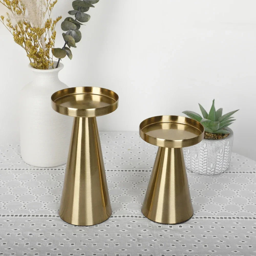 lot de 3 bougeoirs en métal pour décoration mariage et cadeaux luxe - vue 4 sur 6