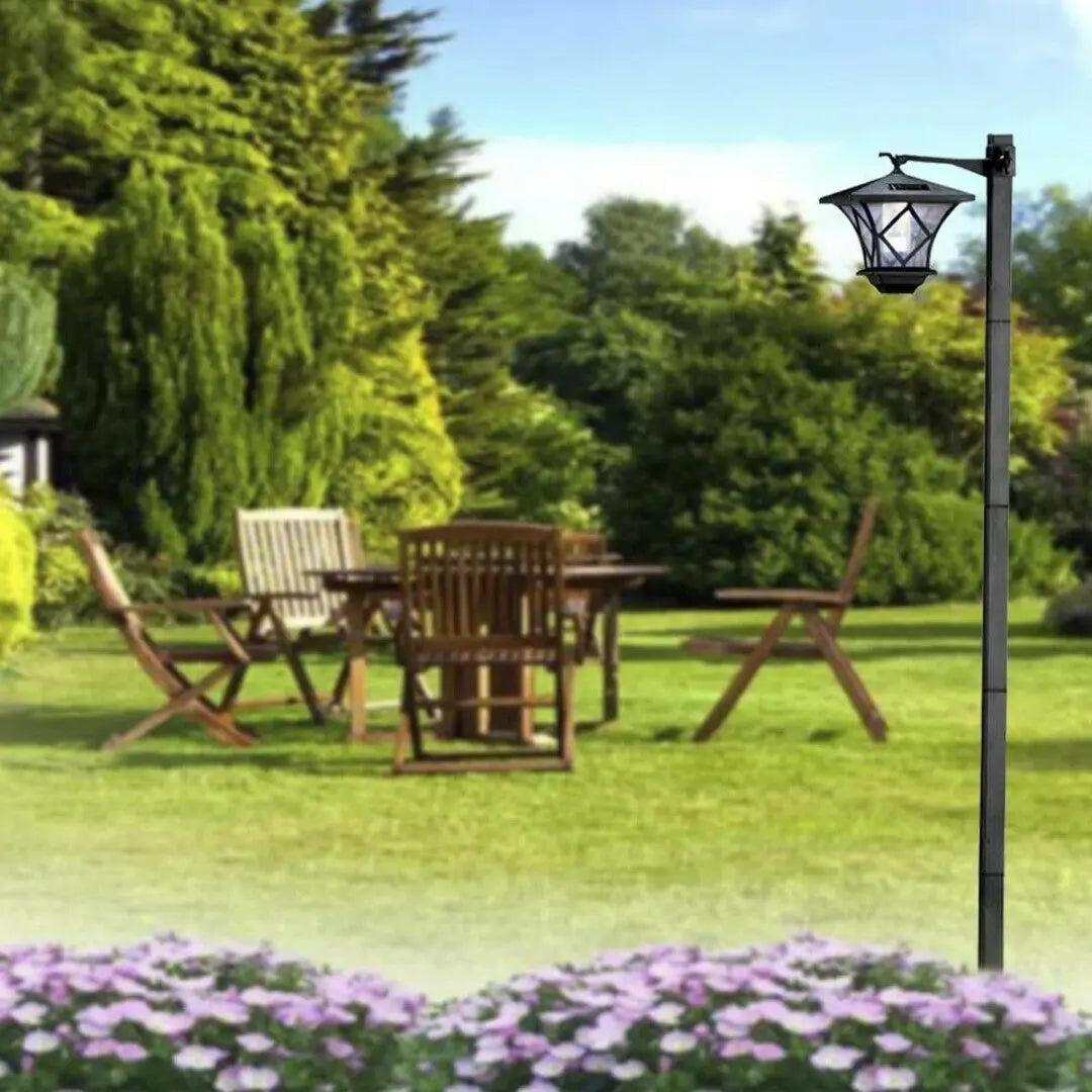 lampadaire de jardin solaire décoratif à énergie LED - vue 5 sur 6