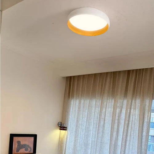 lampe minimaliste japonaise rétro circulaire anti éblouissement éclairage doux - vue 6 sur 12