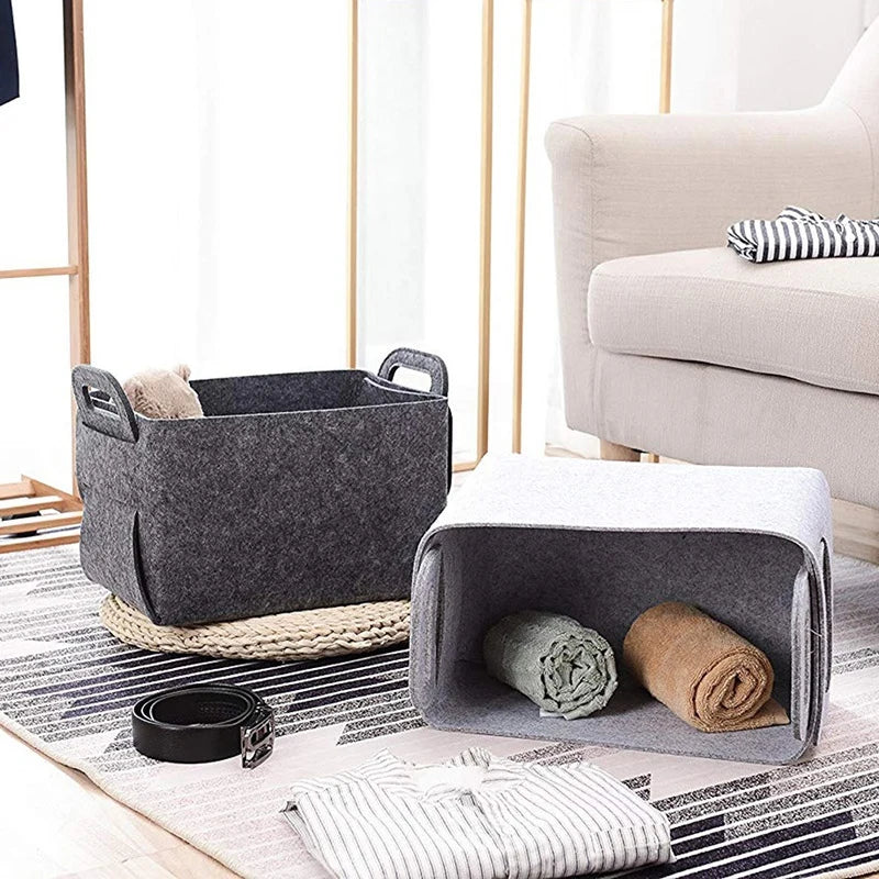 panier de rangement en feutre pour jouets livres et vêtements - vue 4 sur 8