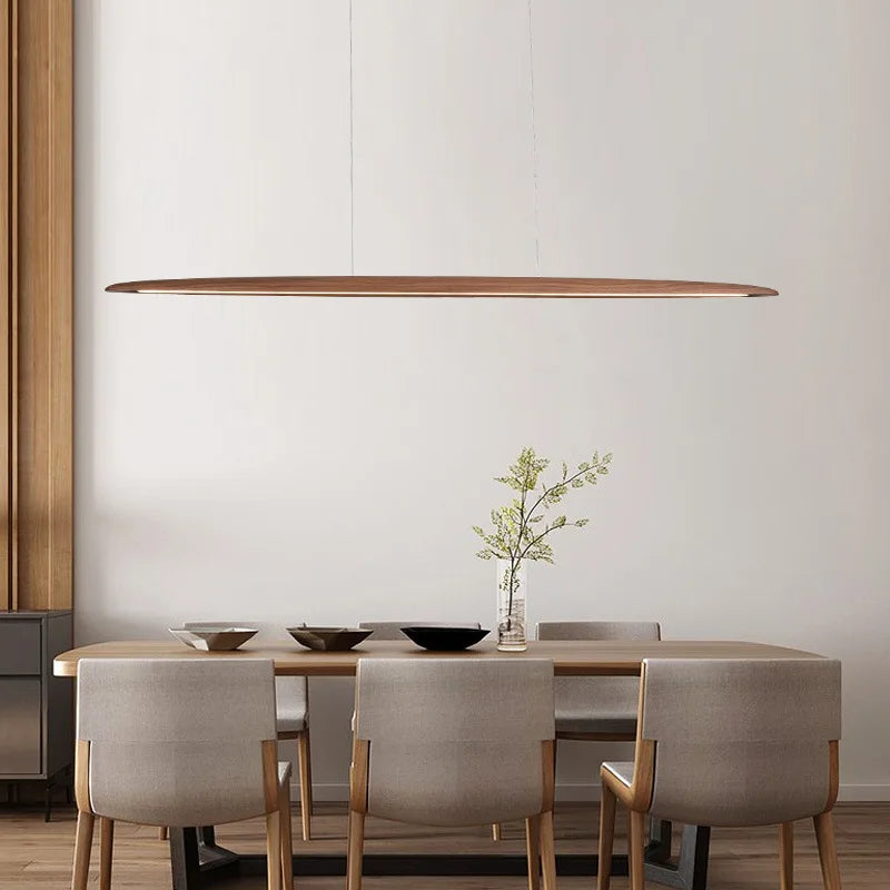 Lustre design en bois led modernes pour îlot de cuisine - vue 3 sur 5
