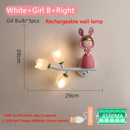 applique murale rechargeable en résine pour chambre d'enfant décorative - vue 13 sur 22